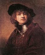 REMBRANDT Harmenszoon van Rijn Self Portrait as a Young Man  dh Sweden oil painting artist